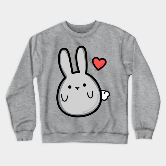 Cute Bunny with a Heart Crewneck Sweatshirt by happyfruitsart